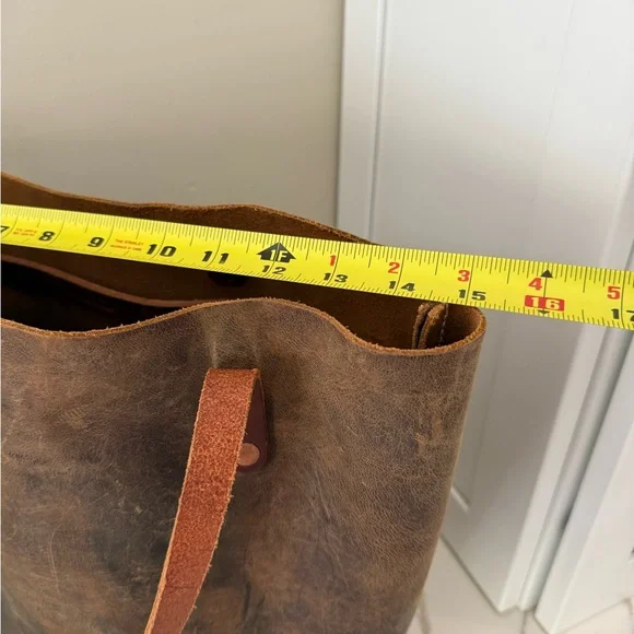 KMM & Co, Brown Kodiak Highly DistressedLeather Tote Bag